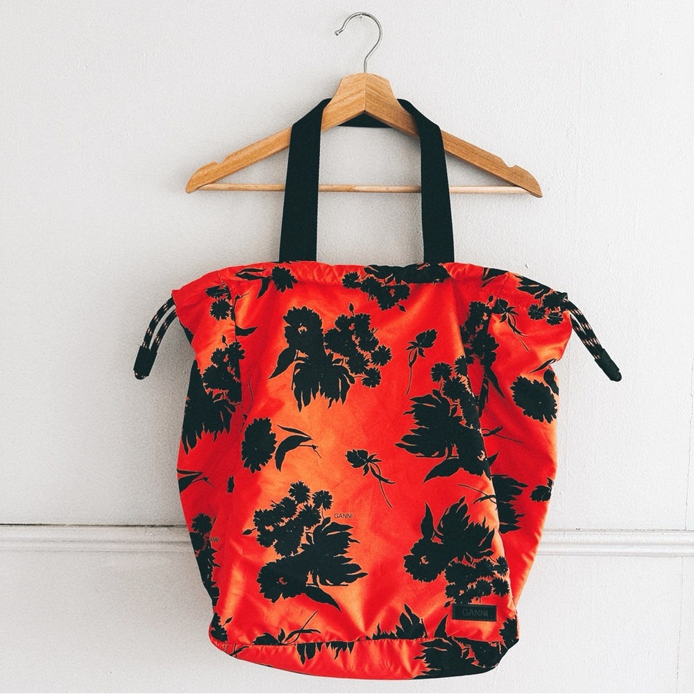 GANNI > Recycled Tech Drawstring Tote